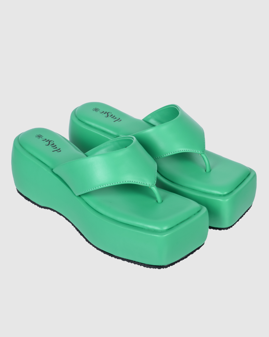 Y2k Block Chunky Bottega Green platforms