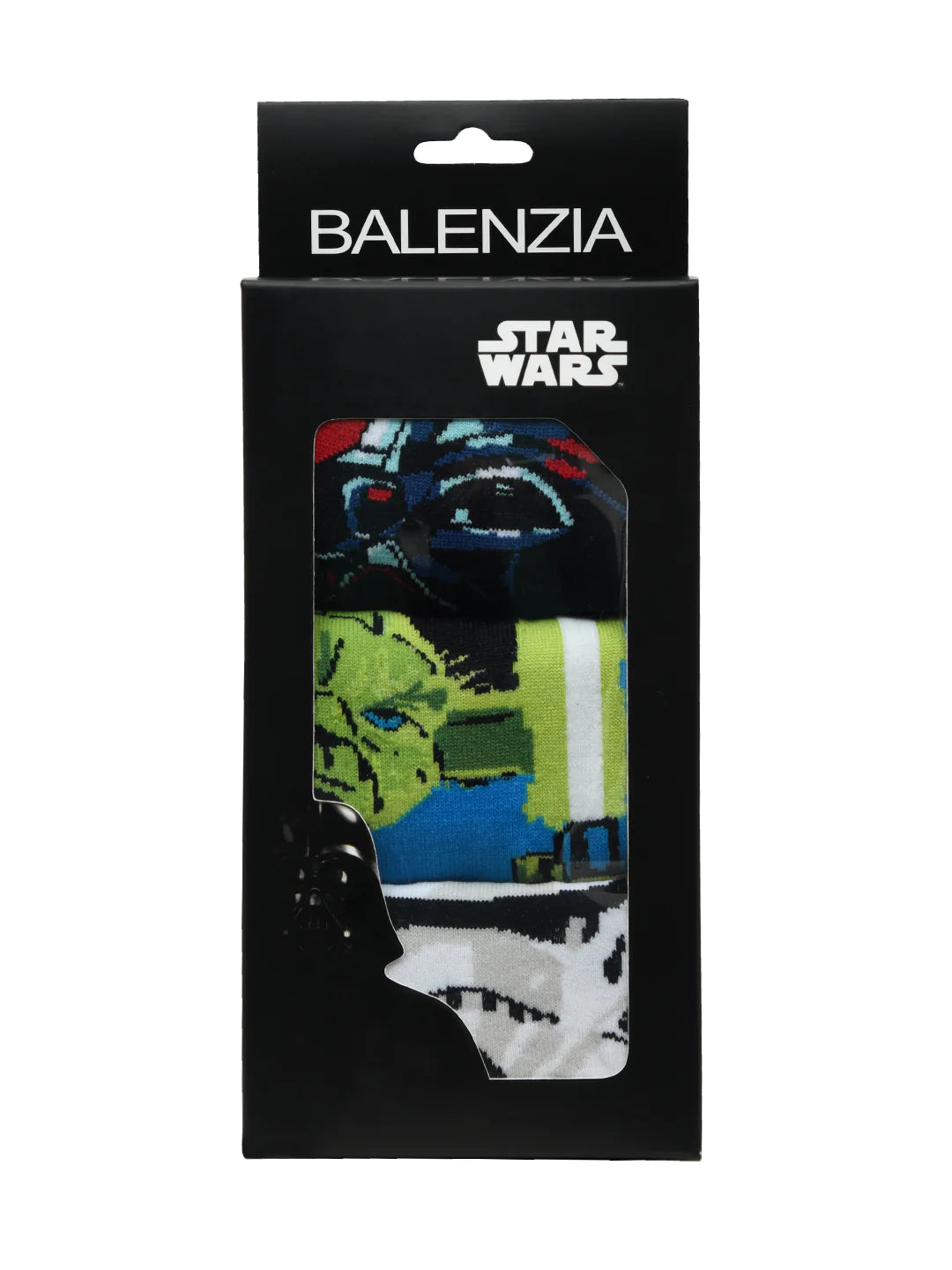 Star wars gift pack for men - clone trooper, yoda, and darth vader-crew socks (black) (pack of 3 pairs/1u)