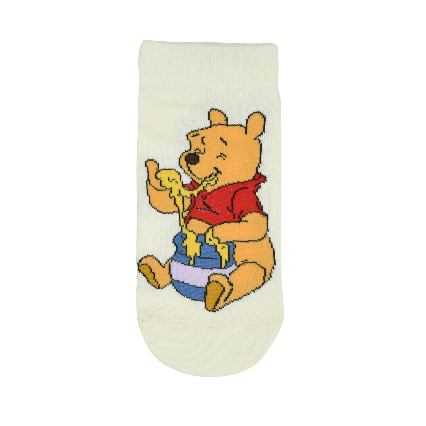 Balenzia x disney winnie the pooh lowcut socks for women-pooh,piglet,eeyore (pack of 3 pairs/1u)(free size) cream, pink, blue