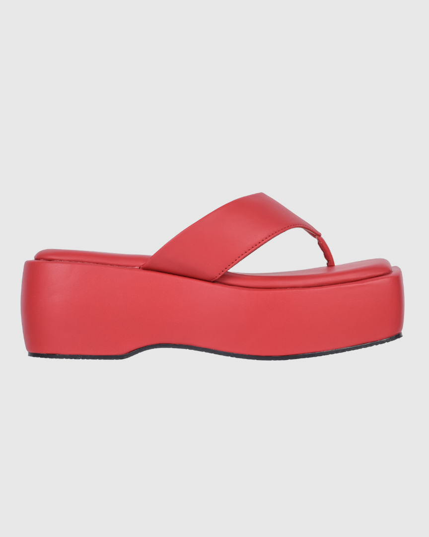 Y2k Block Chunky Red platforms