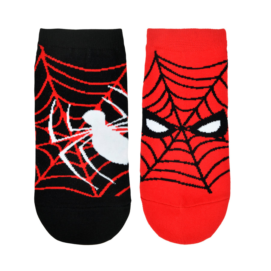 Balenzia x marvel the amazing spider-man themed ankle length socks for men (pack of 2 pairs/1u)(free size) red,blue