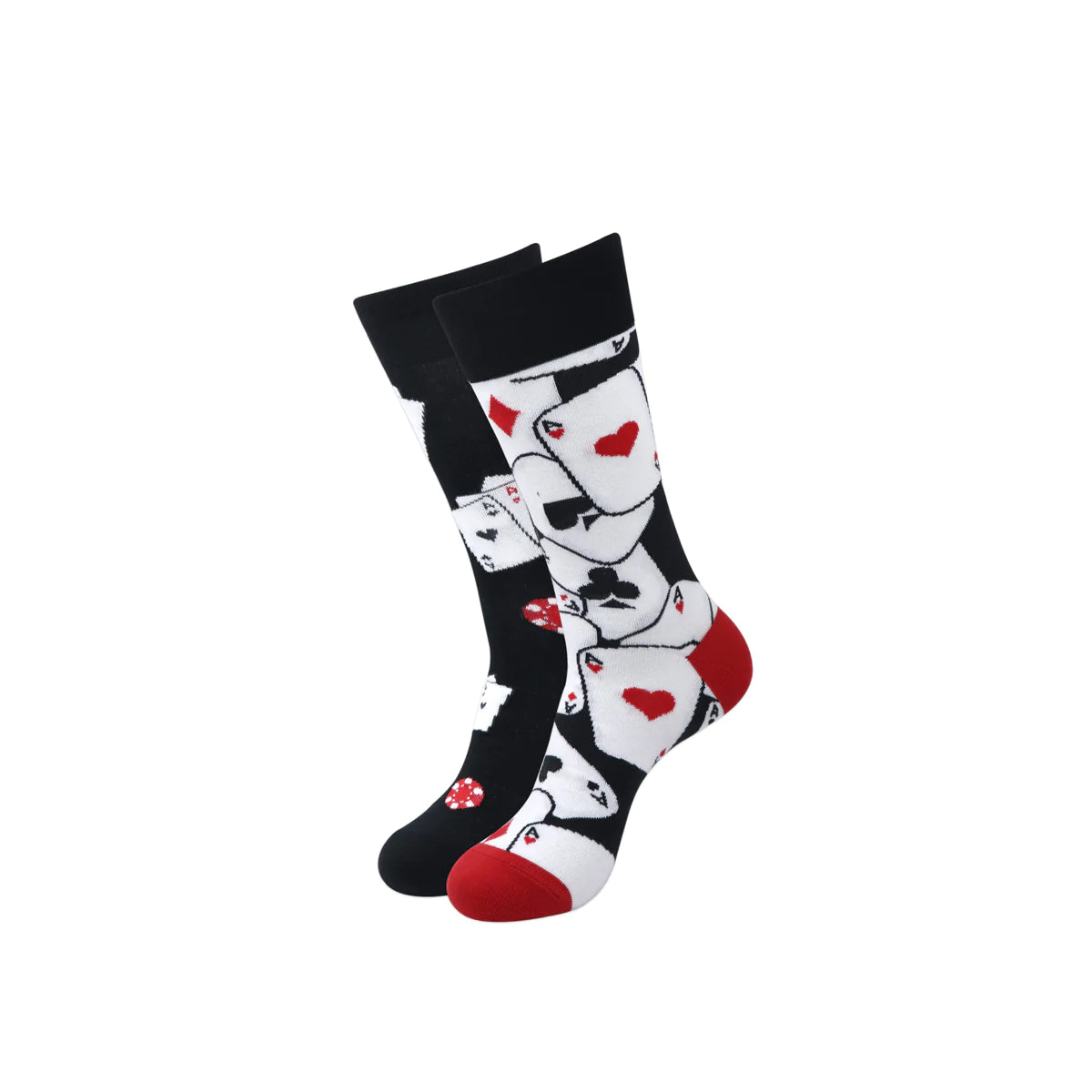 Balenzia special edition poker crew socks for men (pack of 2 pairs/1u)(black,white)