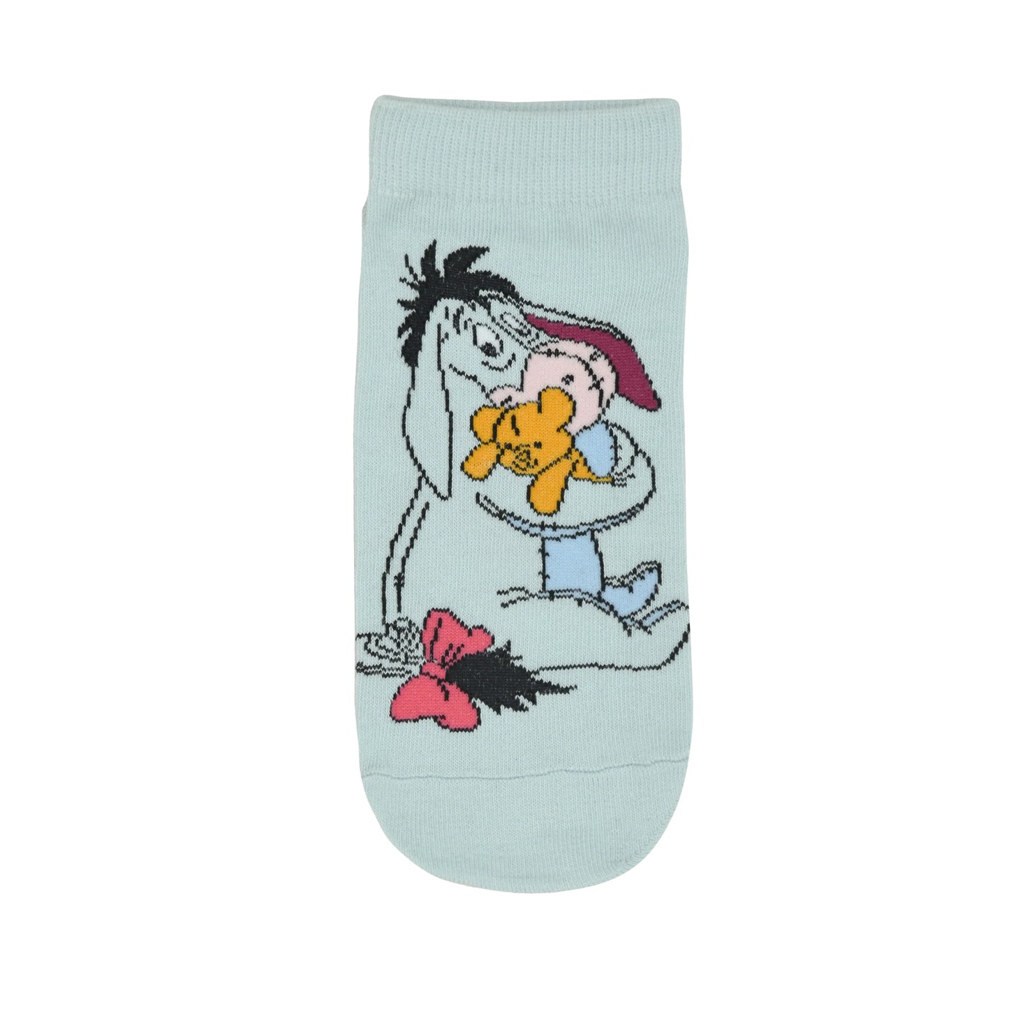 Balenzia x disney winnie the pooh lowcut socks for women-pooh,piglet,eeyore (pack of 3 pairs/1u)(free size) cream, pink, blue