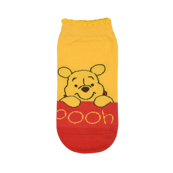 Balenzia x disney winnie the pooh lowcut socks for women-pooh,piglet,eeyore (pack of 3 pairs/1u)(free size) yellow, pink, blue