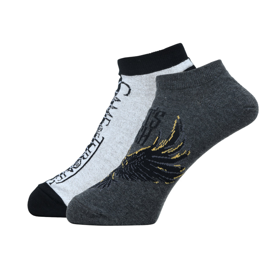 Balenzia x game of thrones the night’s watch ankle length socks for men (free size)(pack of 2 pairs/1u)grey & black