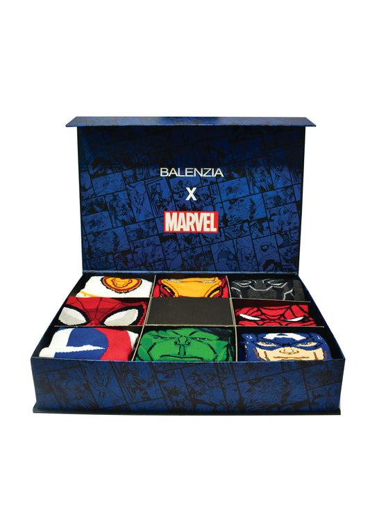 Balenzia x marvel avengers gift pack for men (pack of 8 pairs/1u)(free size)multicolored