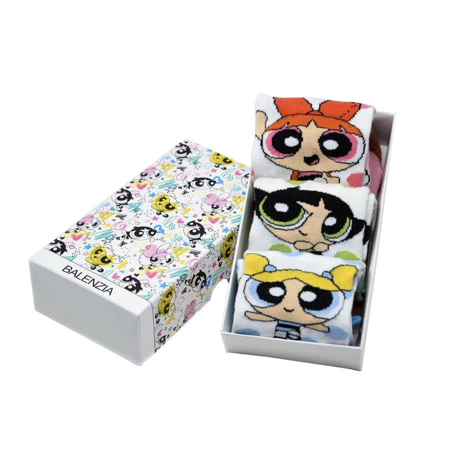 Powerpuff girls gift pack for women-lowcut socks(pack of 3 pairs/1u)