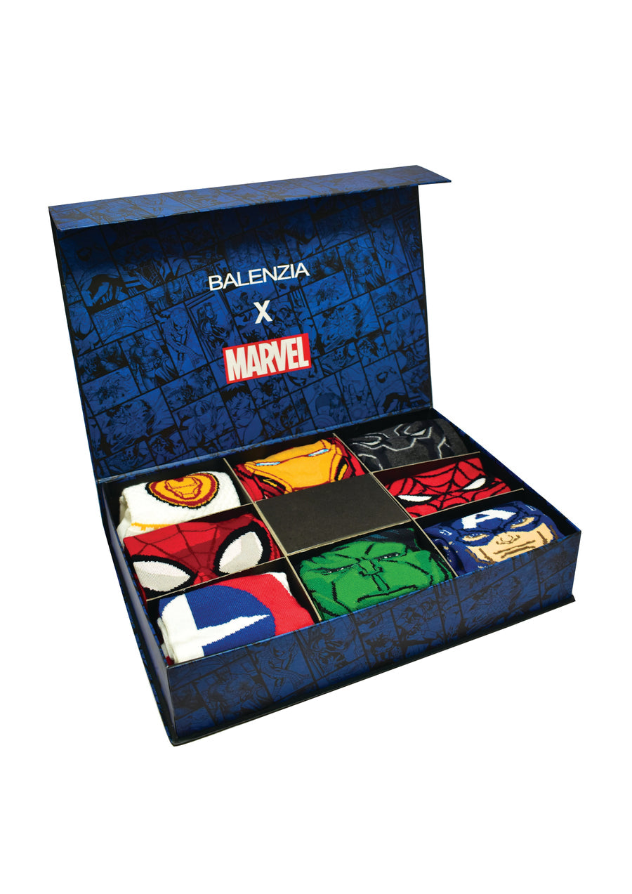 Balenzia x marvel avengers gift pack for men (pack of 8 pairs/1u)(free size)multicolored