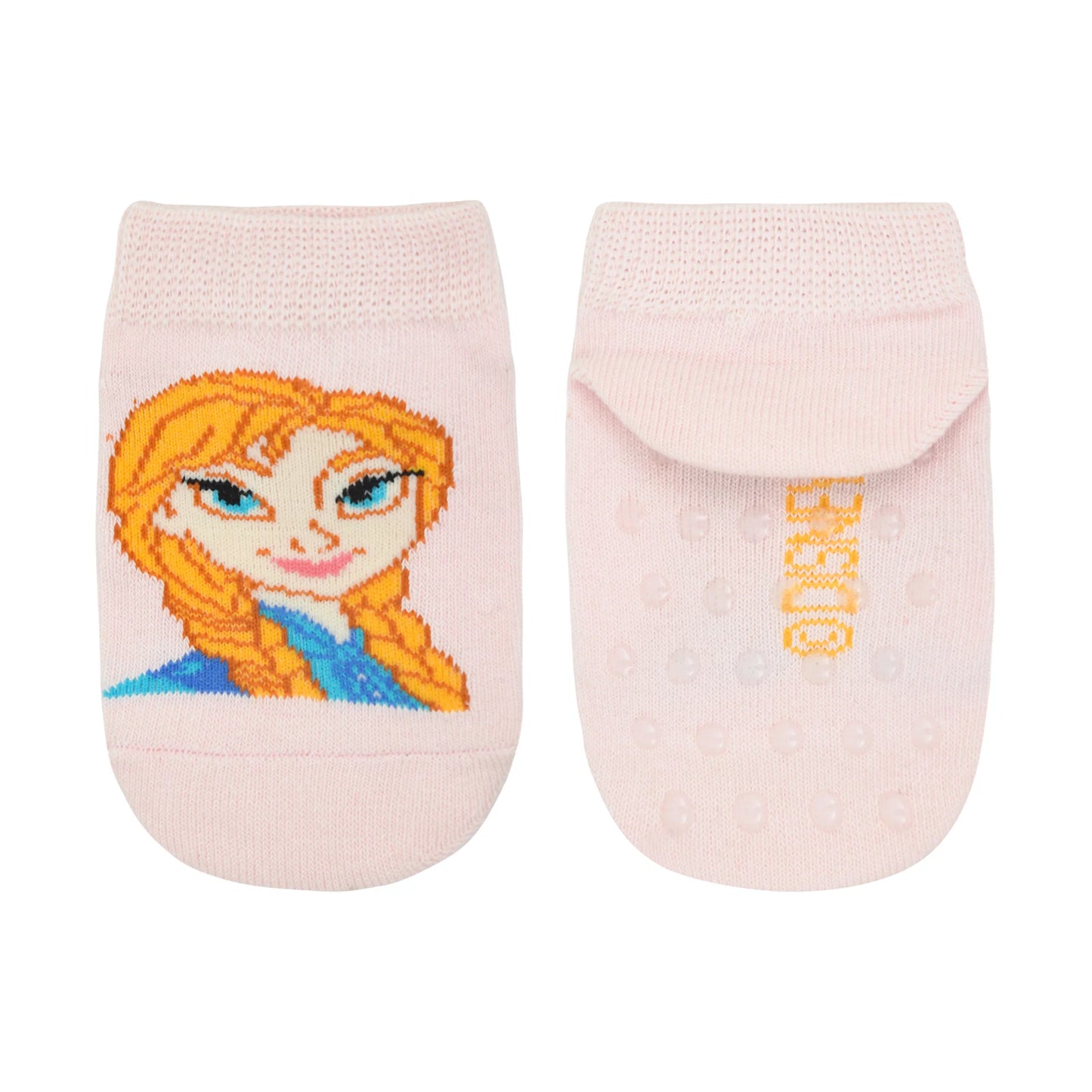 Balenzia x disney anti-skid lowcut socks for kids | disney frozen socks for girls-elsa, anna, olaf (pack of 3pairs/1u) (pink, blue, white)