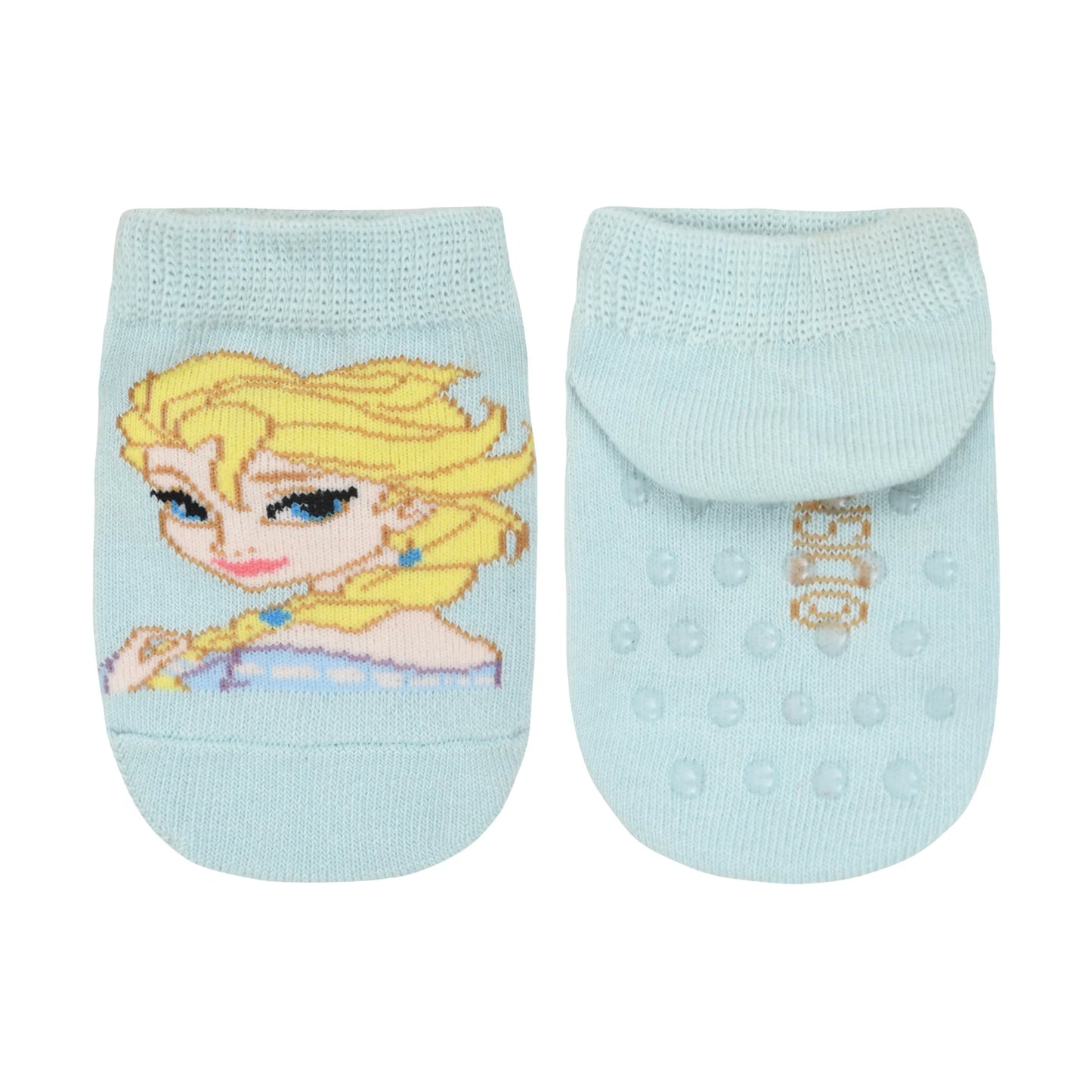 Balenzia x disney anti-skid lowcut socks for kids | disney frozen socks for girls-elsa, anna, olaf (pack of 3pairs/1u) (pink, blue, white)