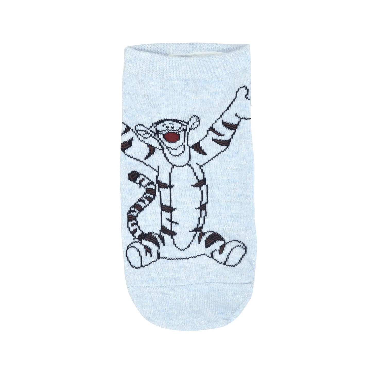 Balenzia x disney winnie the pooh lowcut socks for women-pooh, piglet, tiger (pack of 3 pairs/1u)(free size) silver, pink, blue