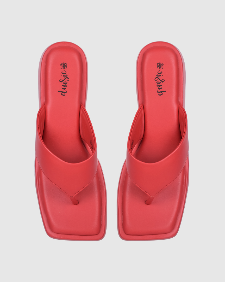 Y2k Block Chunky Red platforms