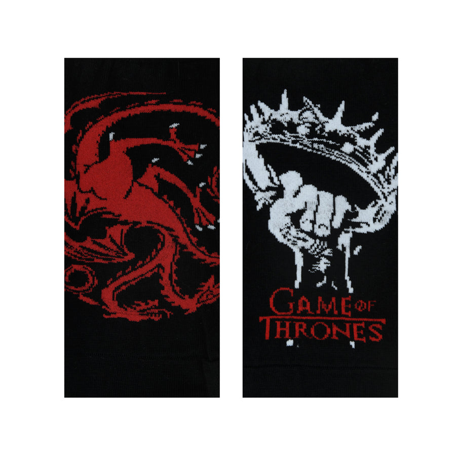 Balenzia x game of thrones house targaryen ankle length/lowcut socks for men (free size) (pack of 2 pairs/1u)black