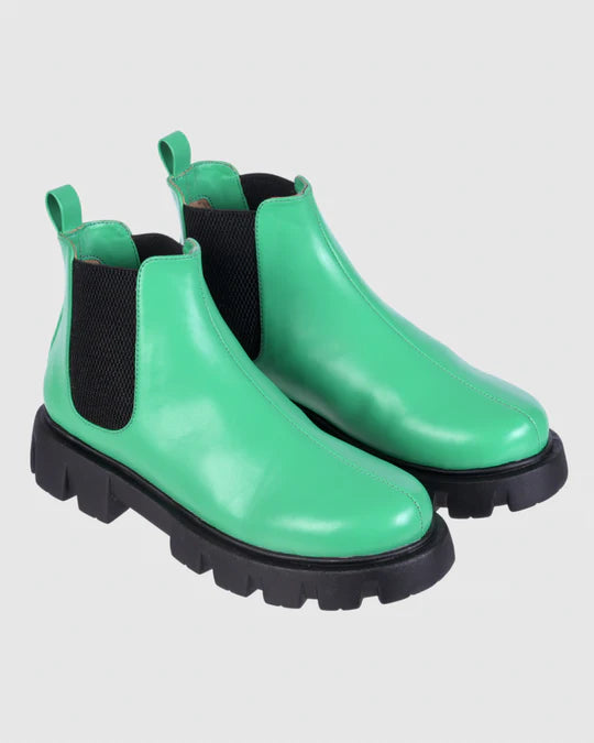 Y2K Hot Green Ankle Boots