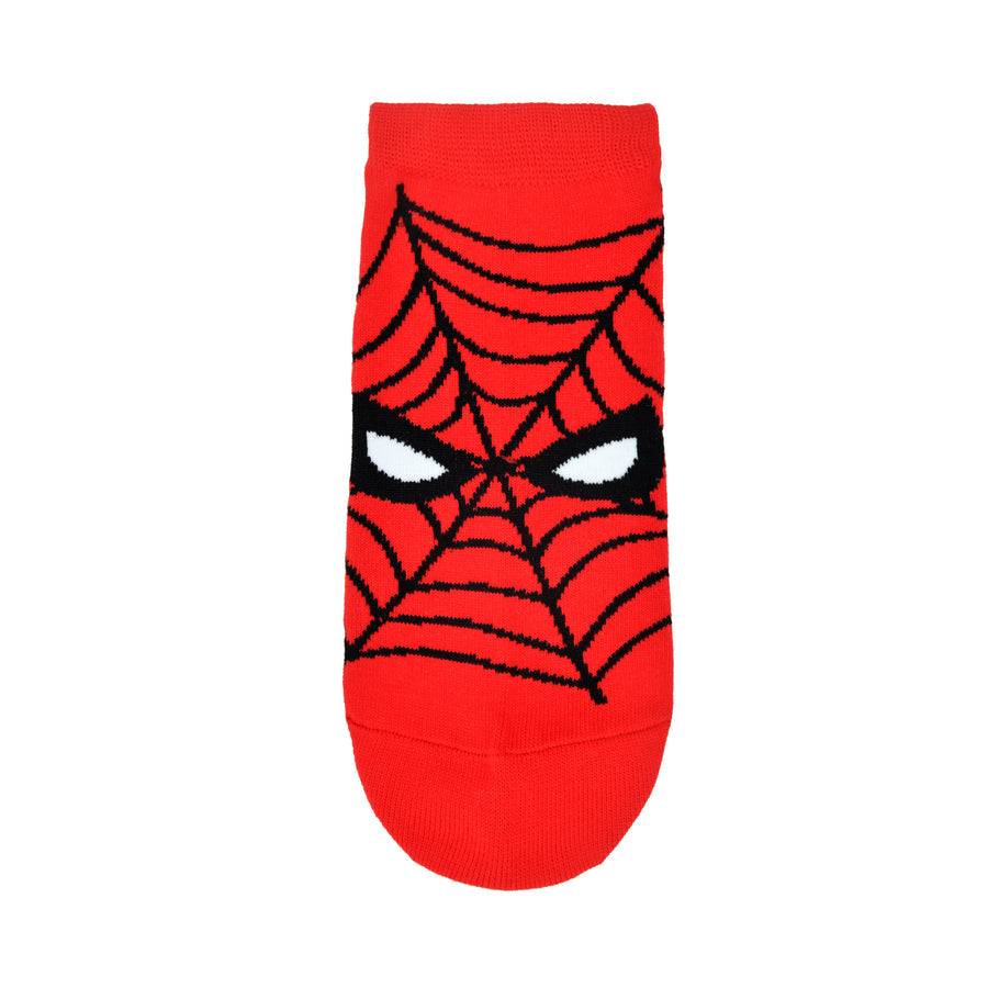 Balenzia x marvel the amazing spider-man themed ankle length socks for men (pack of 2 pairs/1u)(free size) red,blue