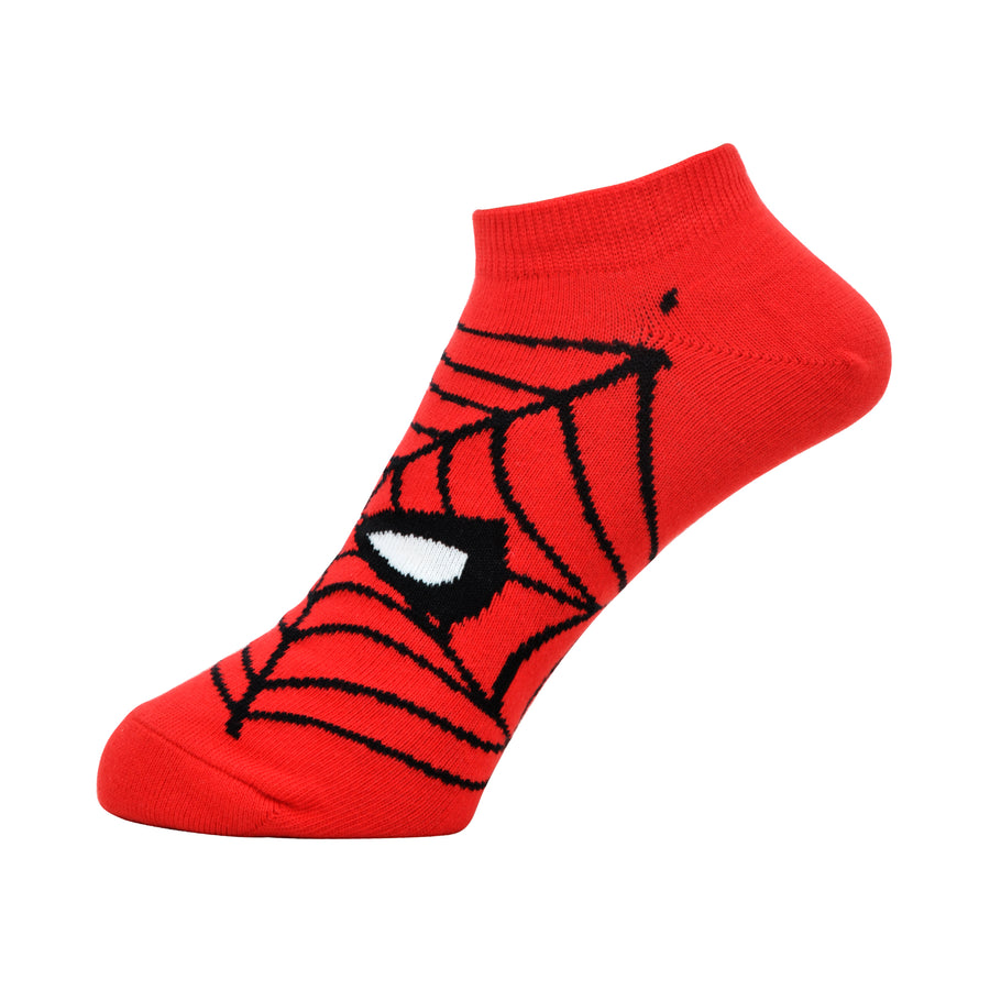 Balenzia x marvel the amazing spider-man themed ankle length socks for men (pack of 2 pairs/1u)(free size) red,blue