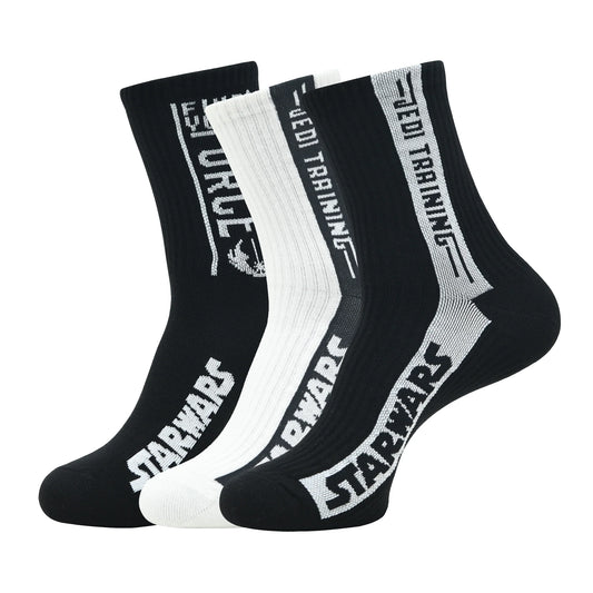 Star wars gift pack for men- classic black & white - jedi training and find your force-high ankle socks (pack of 3 pairs/1u)