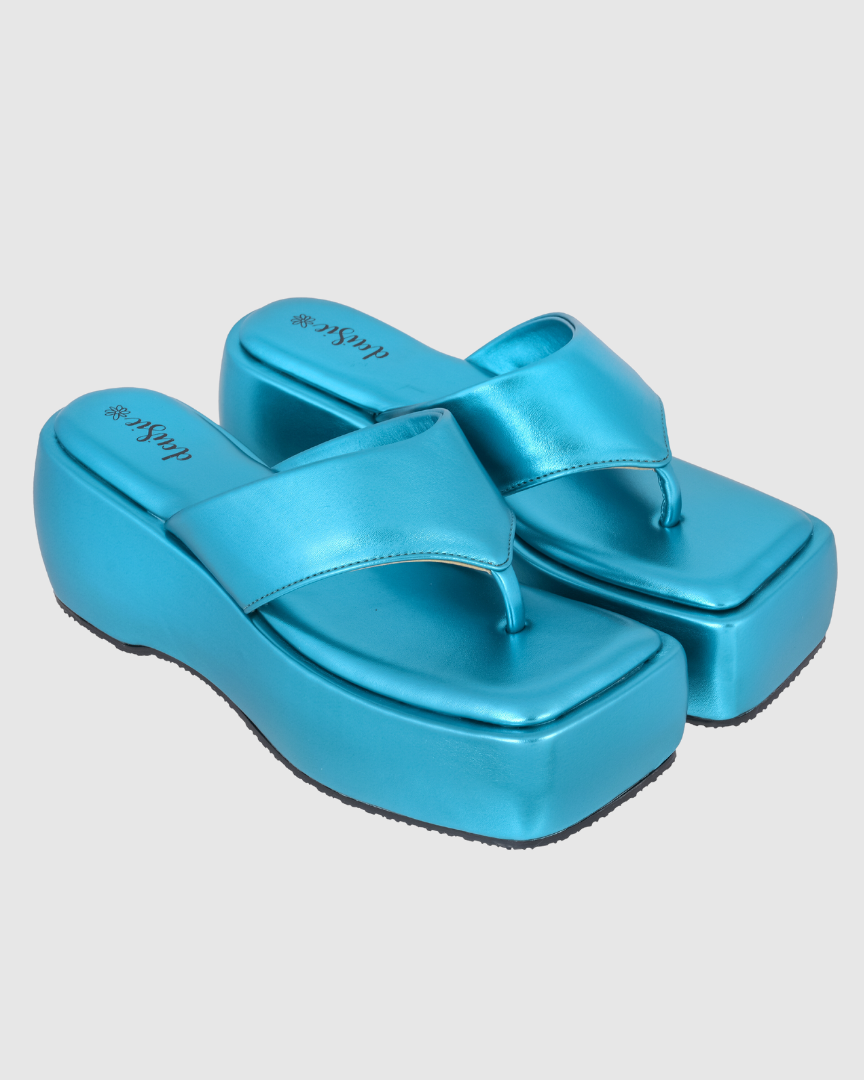 Y2K Chunky Bling Blue platforms