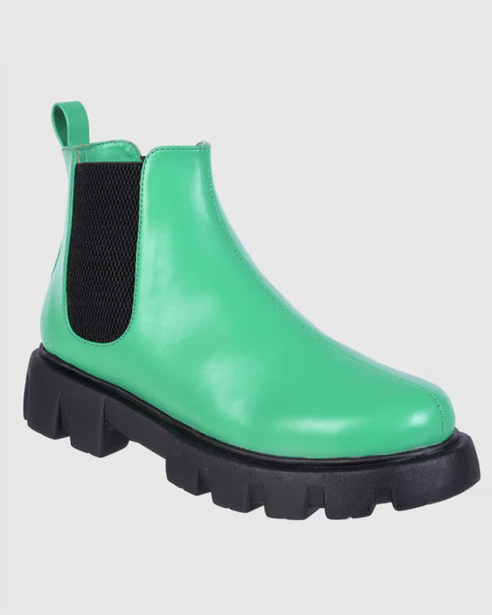 Y2K Hot Green Ankle Boots