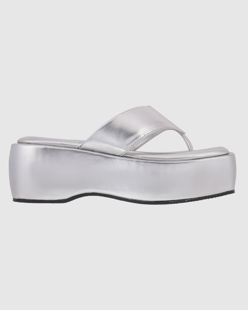 Y2K Chunky Bling Silver platforms