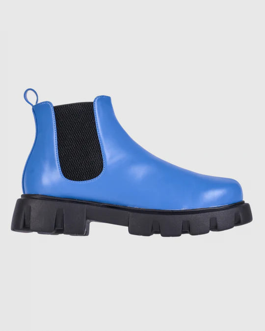 Y2K Hot Blue Ankle Boots