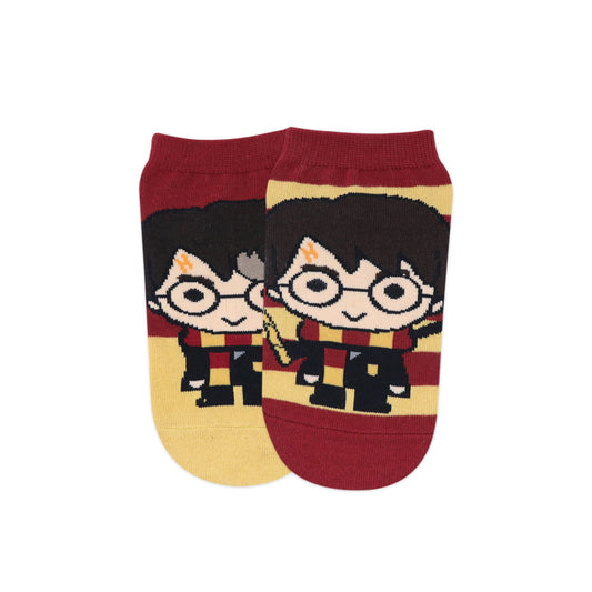 Balenzia x harry potter chibi stripes & colour block lowcut socks for women (pack of 2 pairs/1u)- red & yellow