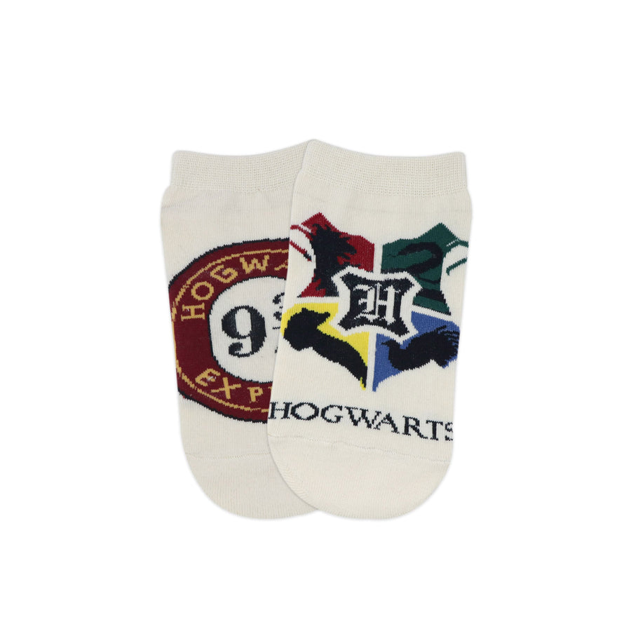 Balenzia x harry potter hogwarts crest & hogwarts express lowcut socks for women (pack of 2 pairs/1u)- cream