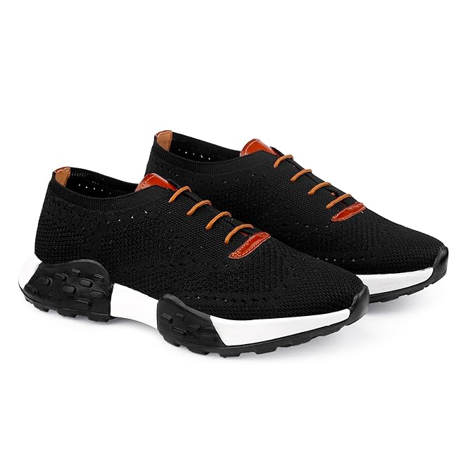 Men's Flyknite Material Casual Brogues Oxford Lace-Up Light Weight Outdoor Shoes.