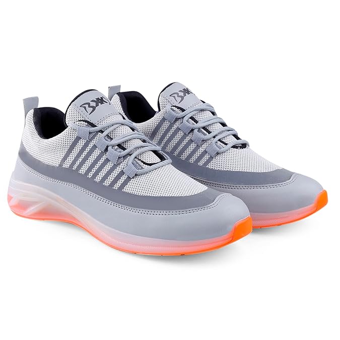 MEN'S SPORTS RUNNING,WALKING LACE-UP SHOES ON TRANSPARENT SOLE