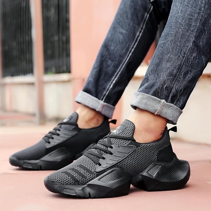 Men's Mesh Material Casual Sports, Running Lace-Up Light Weight Eva Shoes.