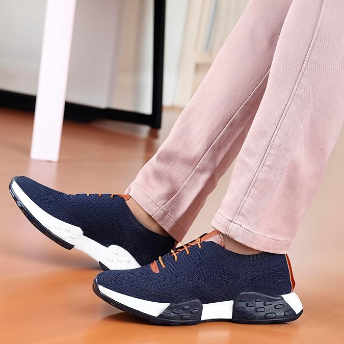 Men's Flyknite Material Casual Brogues Oxford Lace-Up Light Weight Outdoor Shoes.