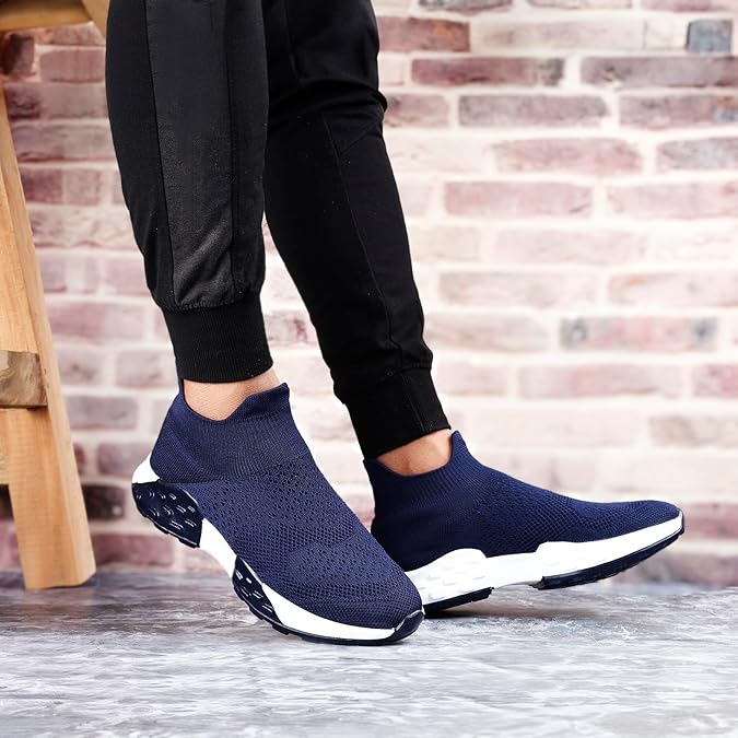 Men's Knitted Material Casual Sports Running and Outdoor Light Weight Shoes.