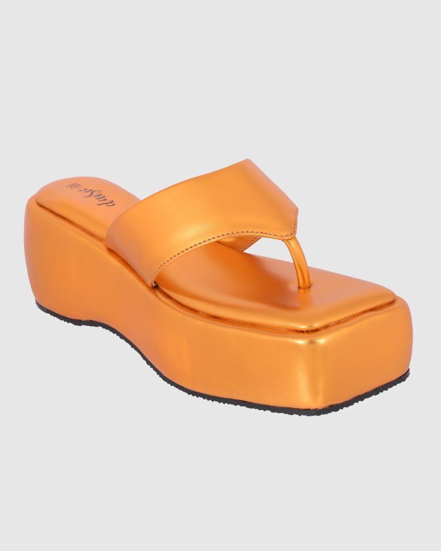 Y2K Chunky Bling Orange platforms