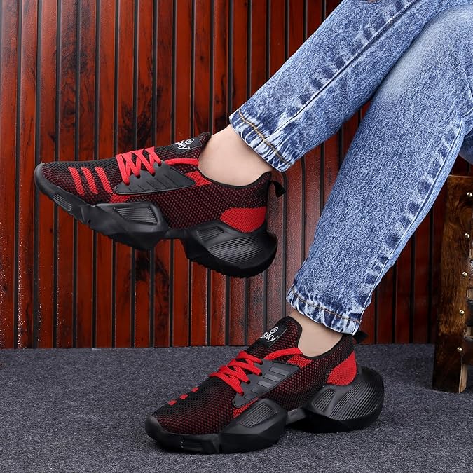 Men's Mesh Material Casual Sports, Running Lace-Up Light Weight Eva Shoes.