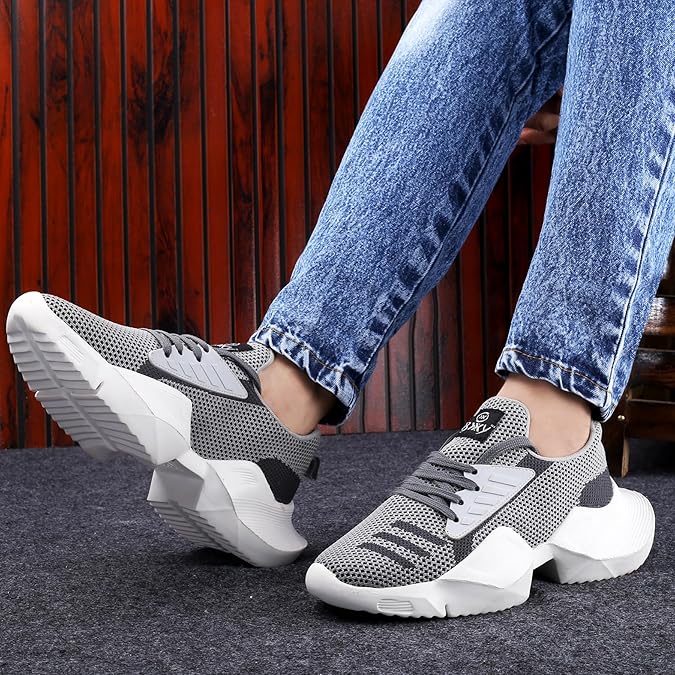 Men's Mesh Material Casual Sports, Running Lace-Up Light Weight Eva Shoes.