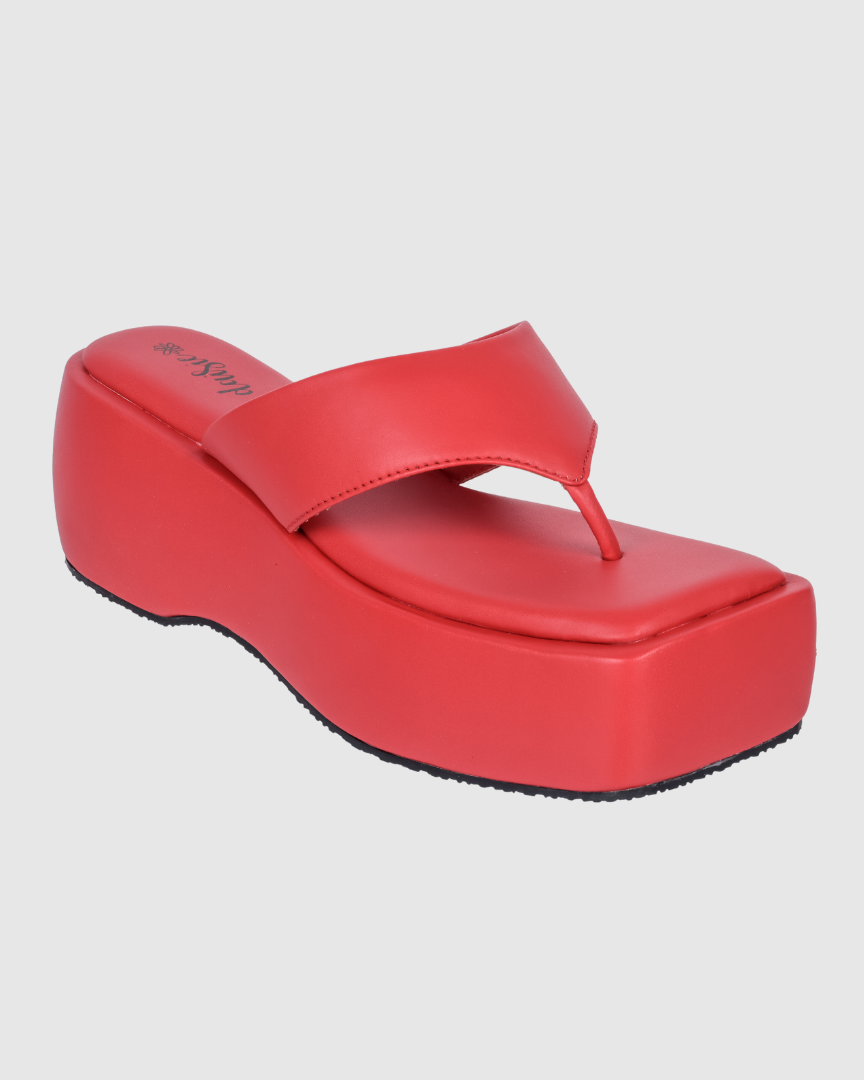 Y2k Block Chunky Red platforms