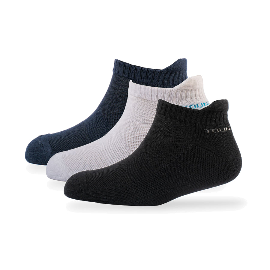 Young Wings Bamboo Fabric Multicolour Solid Design Ankle Length Sports Socks - Pack of 3, Style no.2613-M3