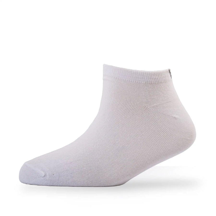 Young Wings Men's White Colour Cotton Fabric Solid Low Ankle Length Socks - Pack of 5, Style no. 1400-M1