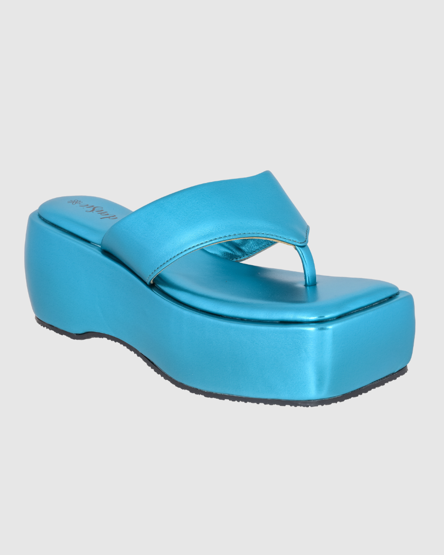 Y2K Chunky Bling Blue platforms