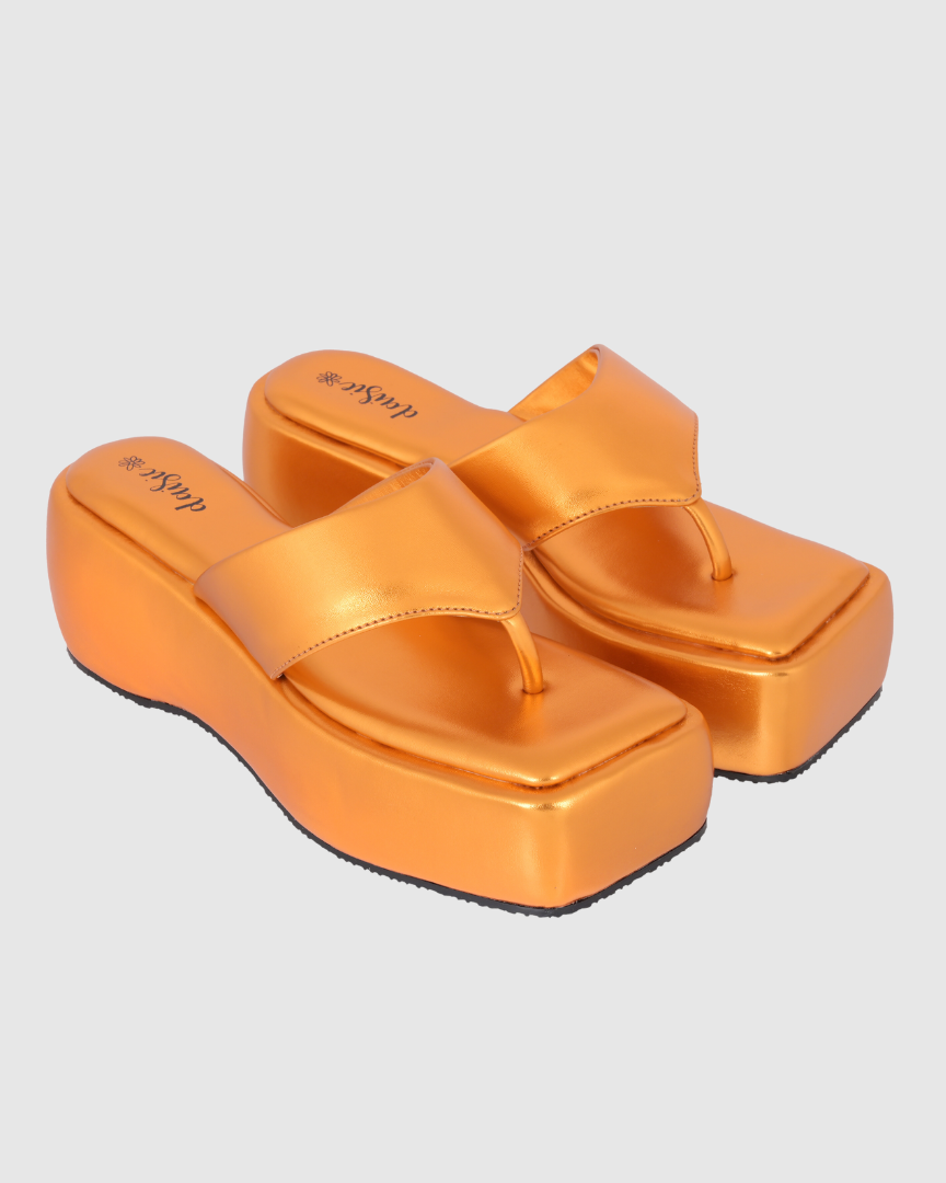 Y2K Chunky Bling Orange platforms