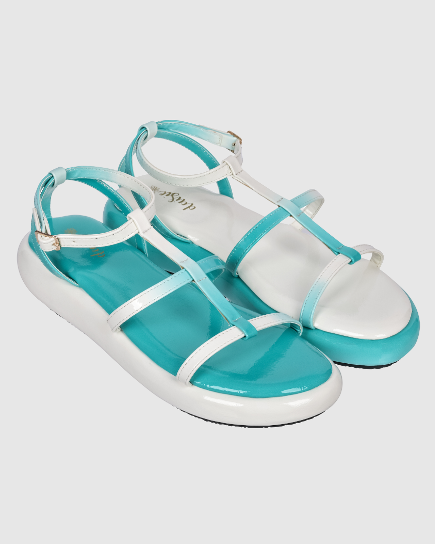 Y2K Ombre Blue&White Sandals