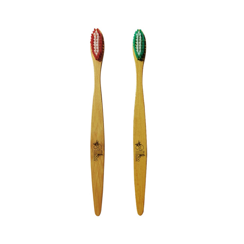 Bamboo toothbrush standard adult - medium (pack of 2)