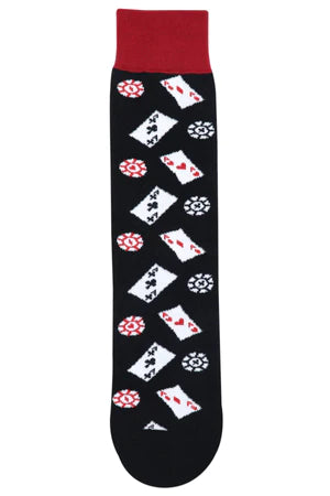 Balenzia special edition poker crew socks for men (pack of 2 pairs/1u)(black,white)