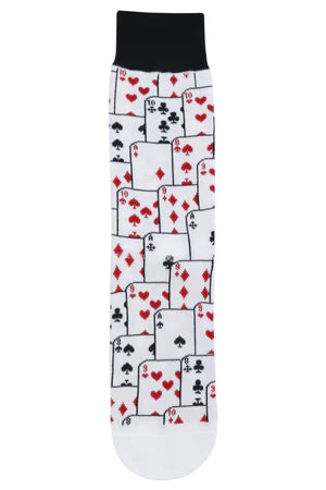 Balenzia special edition poker crew socks for men (pack of 2 pairs/1u)(black,white)