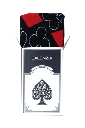 Balenzia special edition poker crew socks for men (pack of 2 pairs/1u)(black,white)