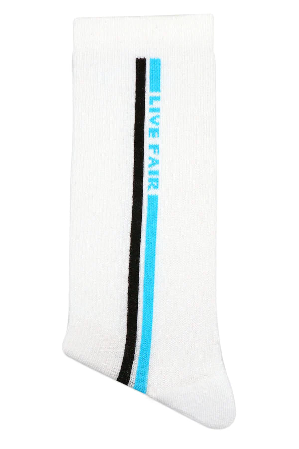 Balenzia men's fairtrade organic cotton crew length socks (pack of 1 pair/1u) - white