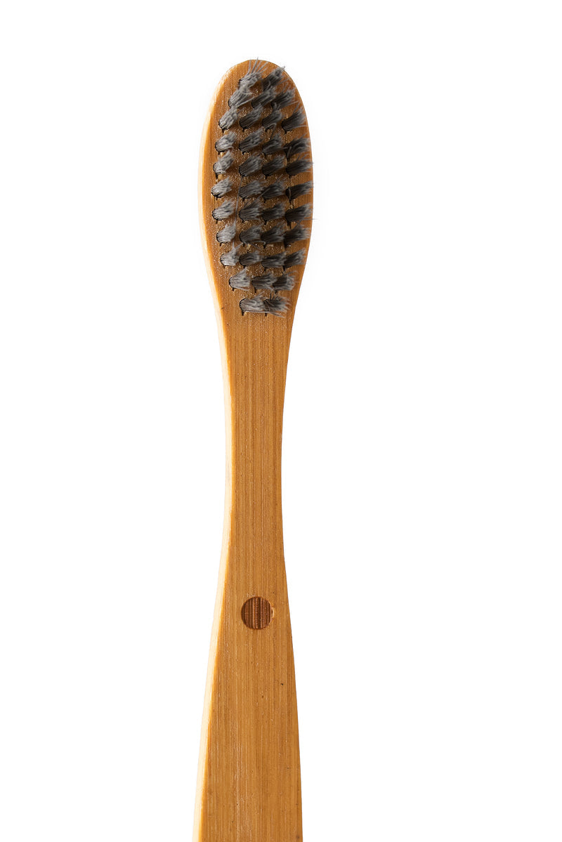 Bamboo toothbrush charcoal adult - soft (pack of 2)