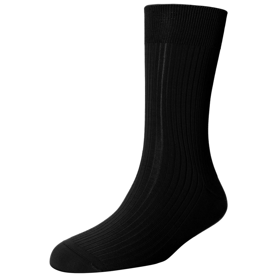 Men's Super Fine 4x1 Rib Full Length Socks