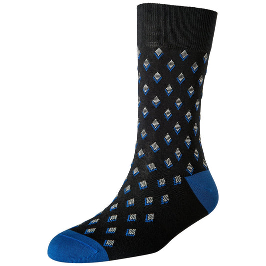 Men's Fashion Diamond Blocks Standard Length Socks