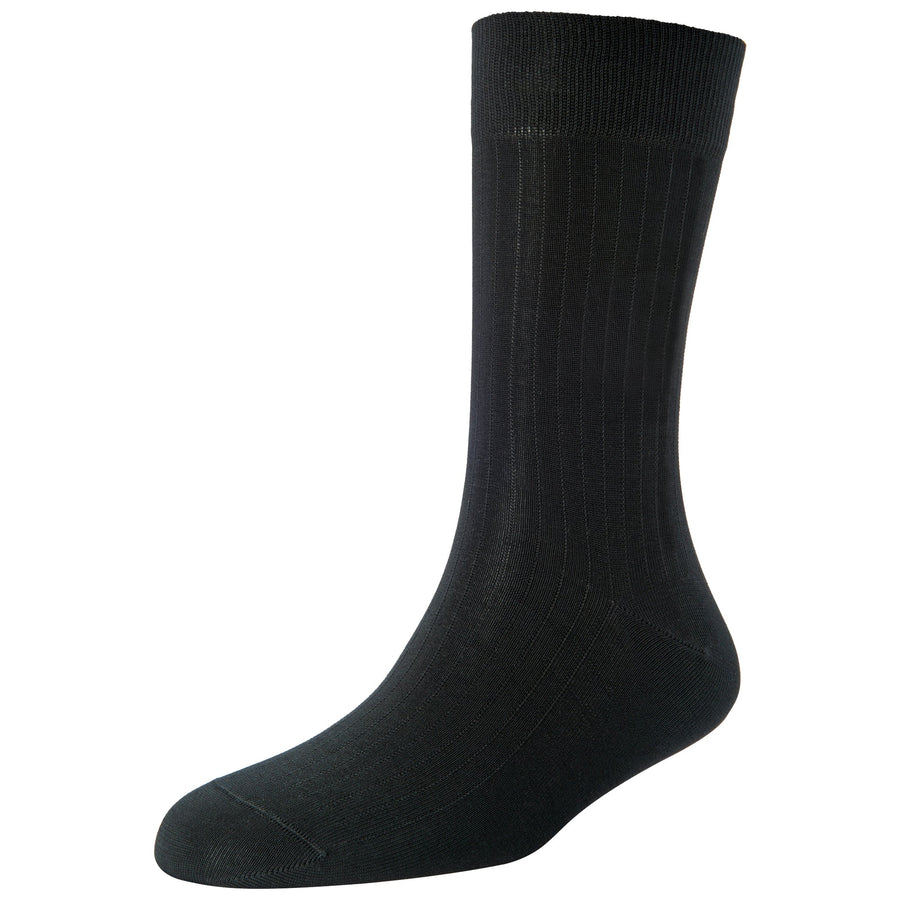 Men's Fine 6x1 Rib Standard Length Socks